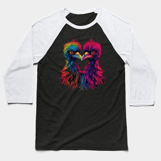 Emu Valentine Day Baseball T-Shirt by JH Mart